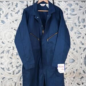 Vintage Walls MasterMade Navy Coveralls 48 Regular Made in USA Workwear
